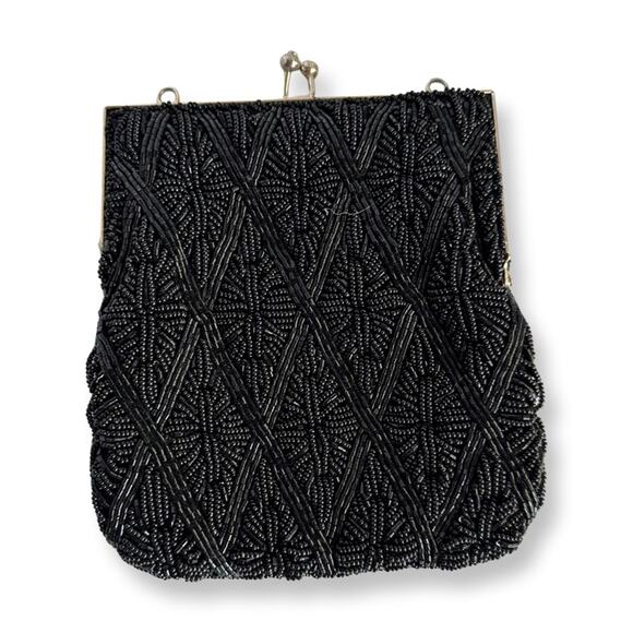 Vintage Hand Beaded Ball Snap Clutch - Picture 1 of 3